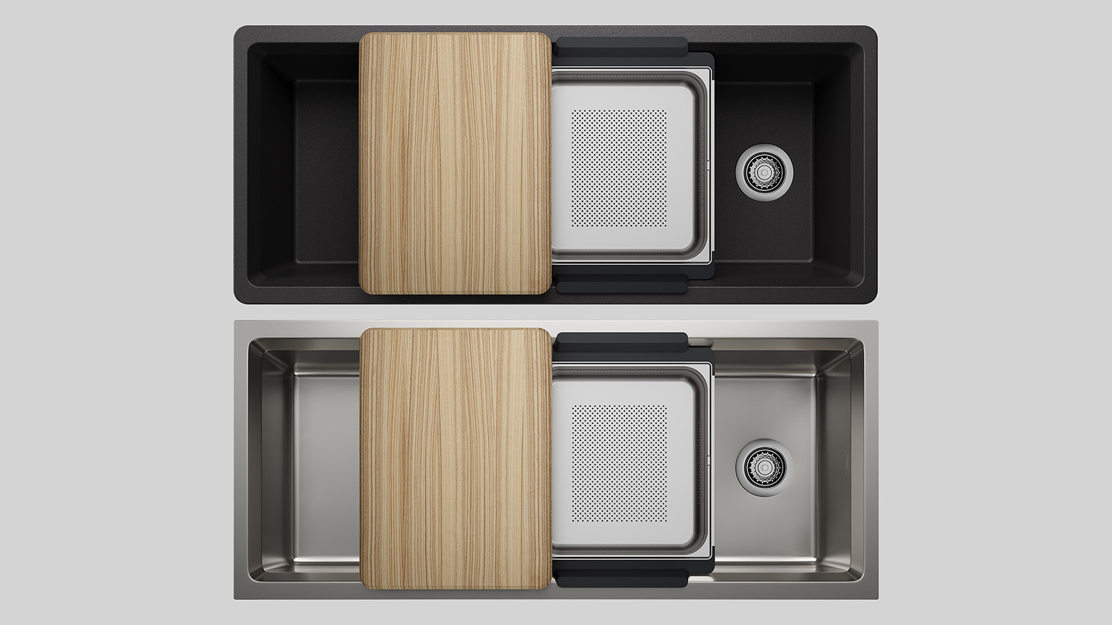 INTEOS Workstation Sink in Steel or Stone