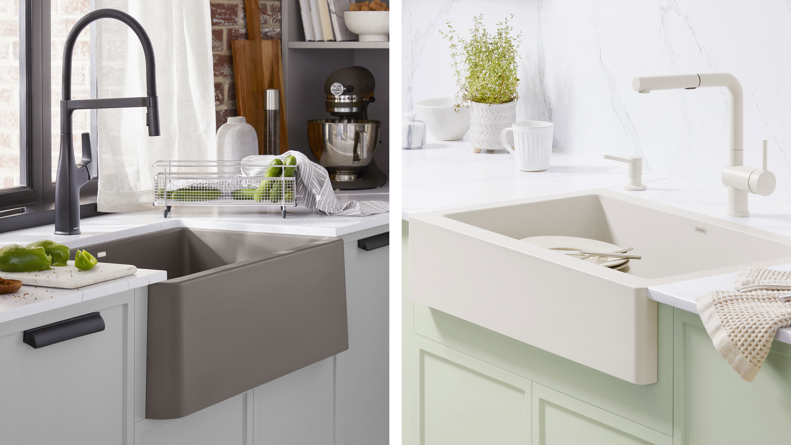BLANCO adds two new colors to their SILGRANIT palette - Soft White and Volcano Gray