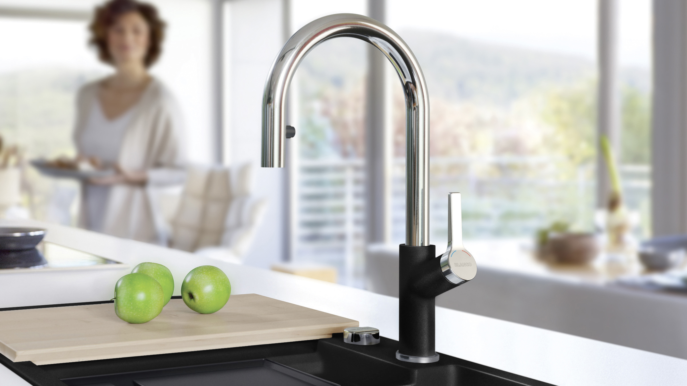URBENA 1.5 GPM Kitchen Faucet in BLANCO coal black