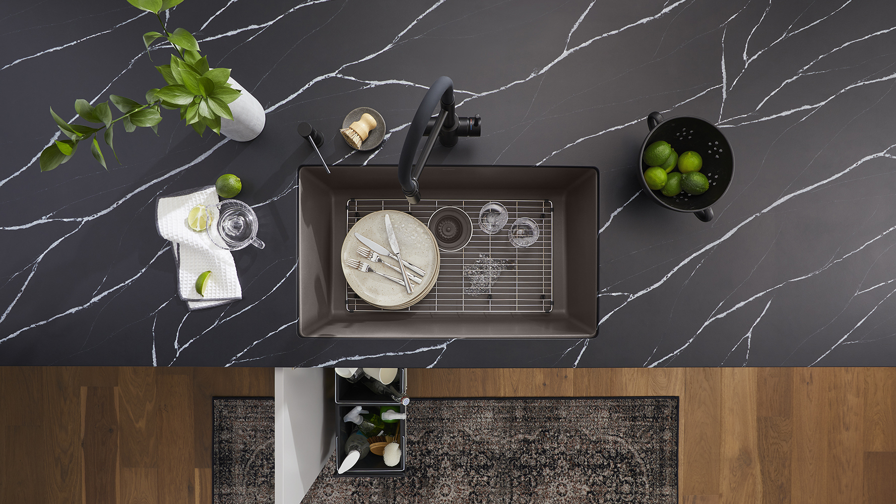 Maximize storage and stay organized with the BOTTON II under-sink organizer.