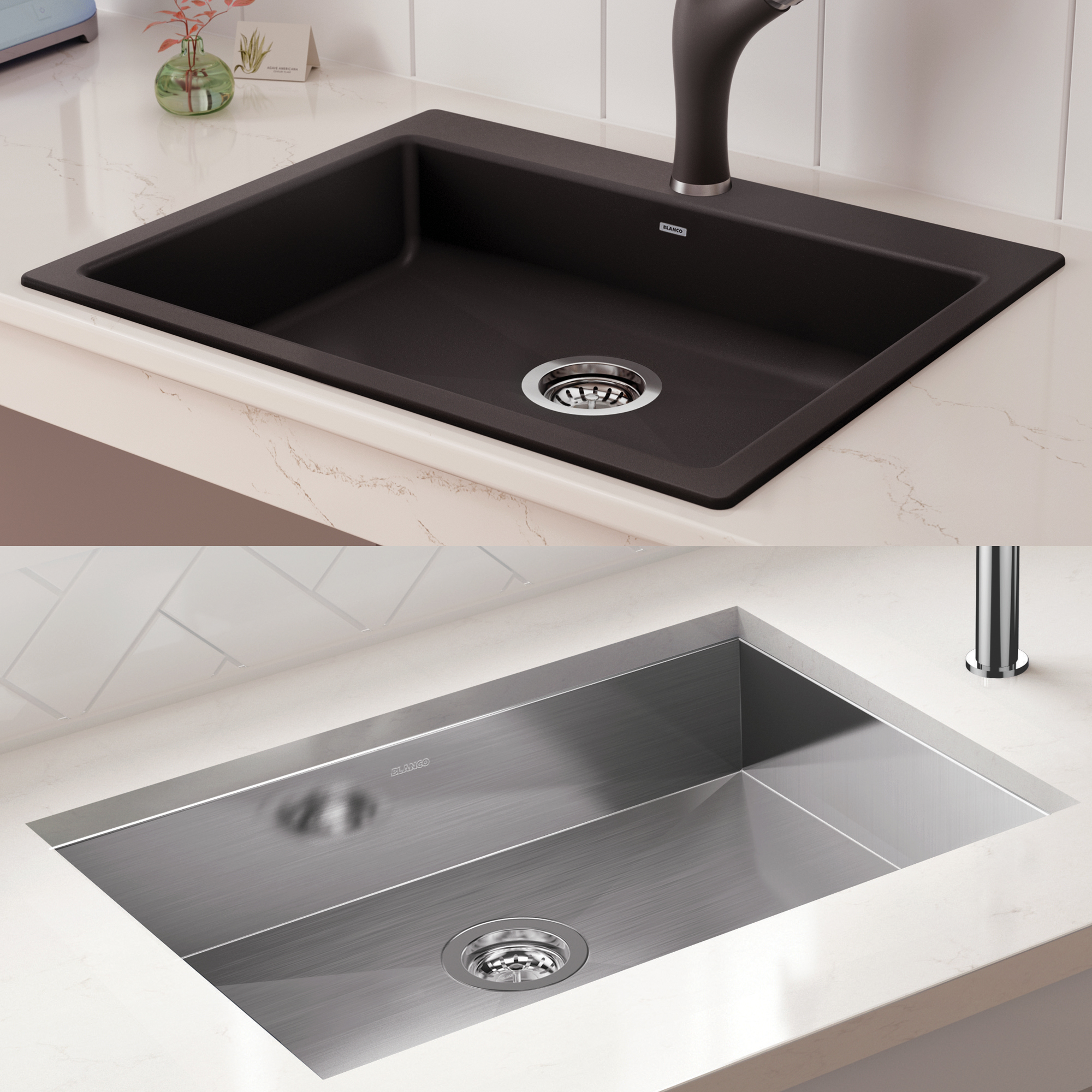 Stainless Steel and Granite Composite Wheelchair Accessible Kitchen SInks