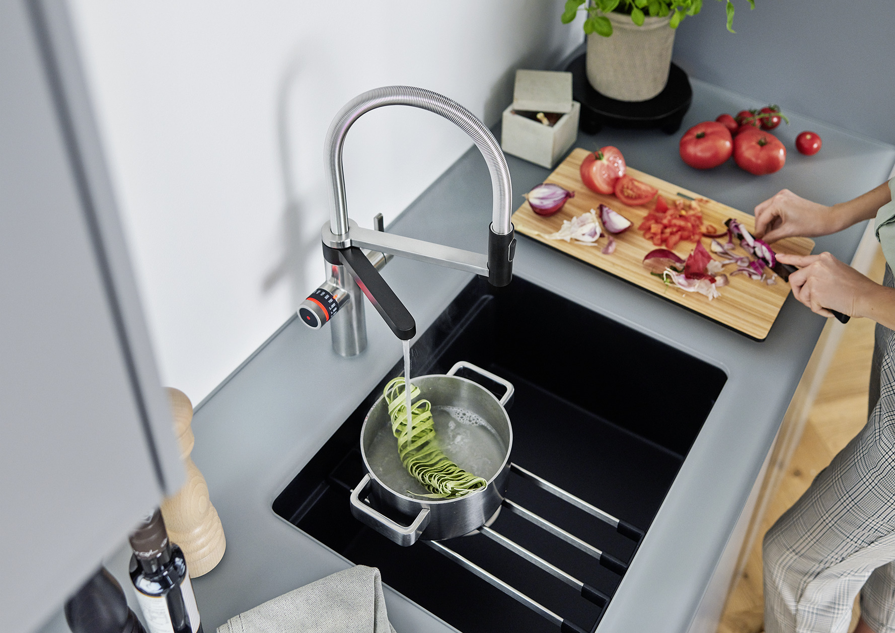 onions are cut on a cutting board
