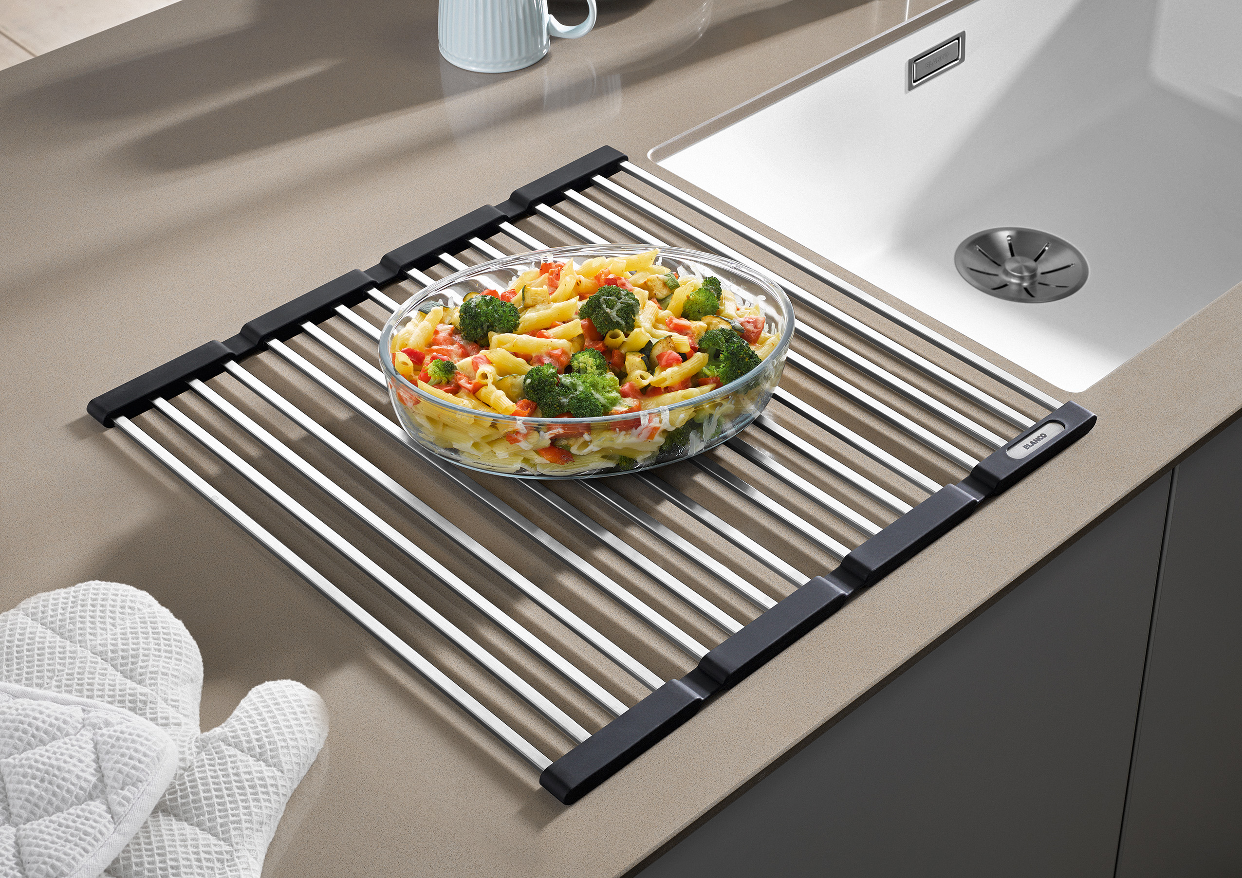 This is ideal for setting down a casserole straight out of the oven, even on sensitive surfaces