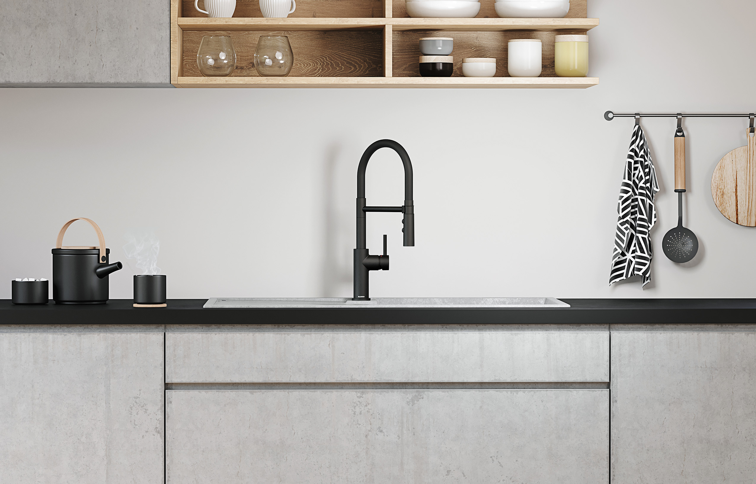 The Blanco Catris-S Flexo in the new black matt colour