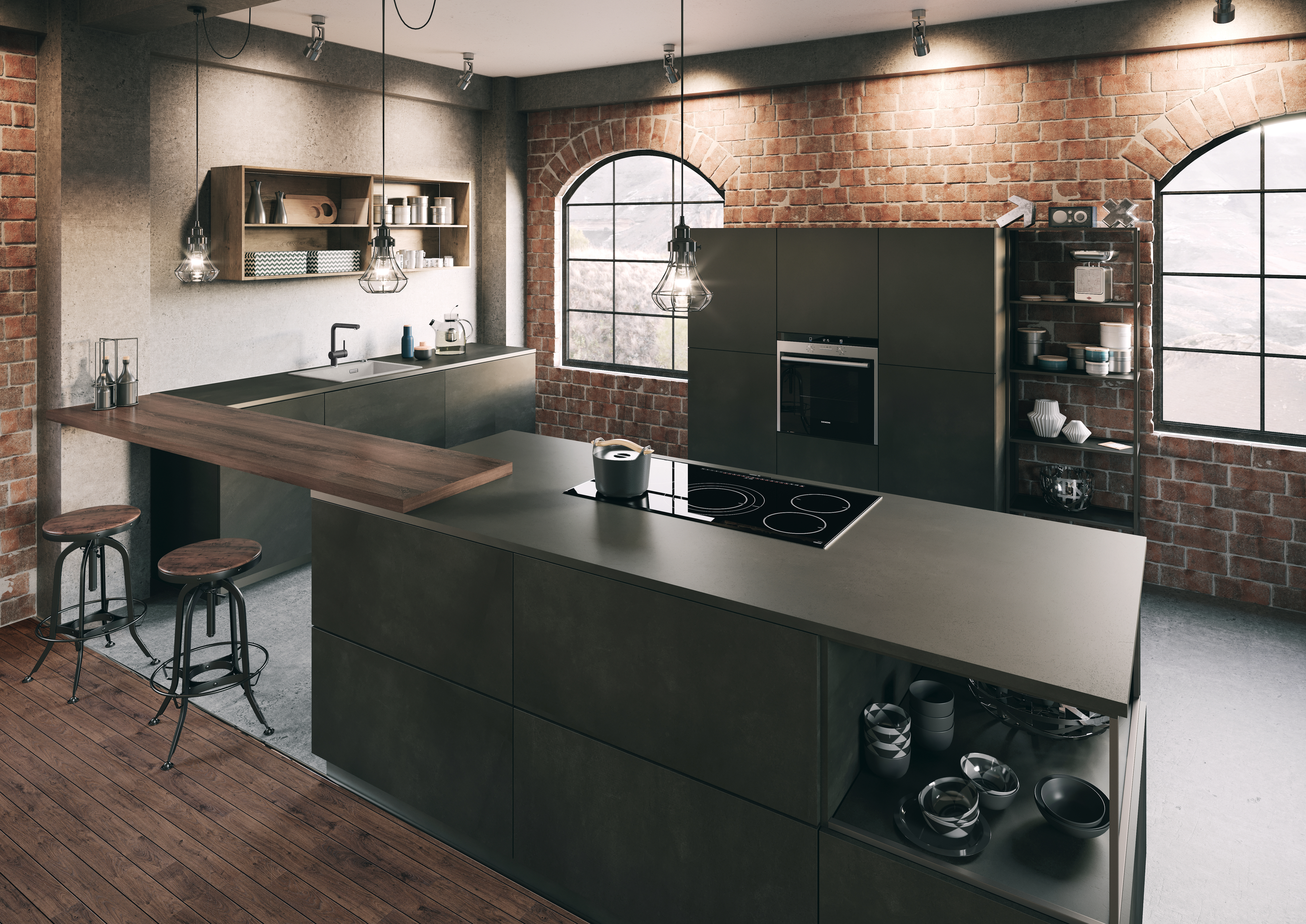 a concrete kitchen in the modern industrial style
