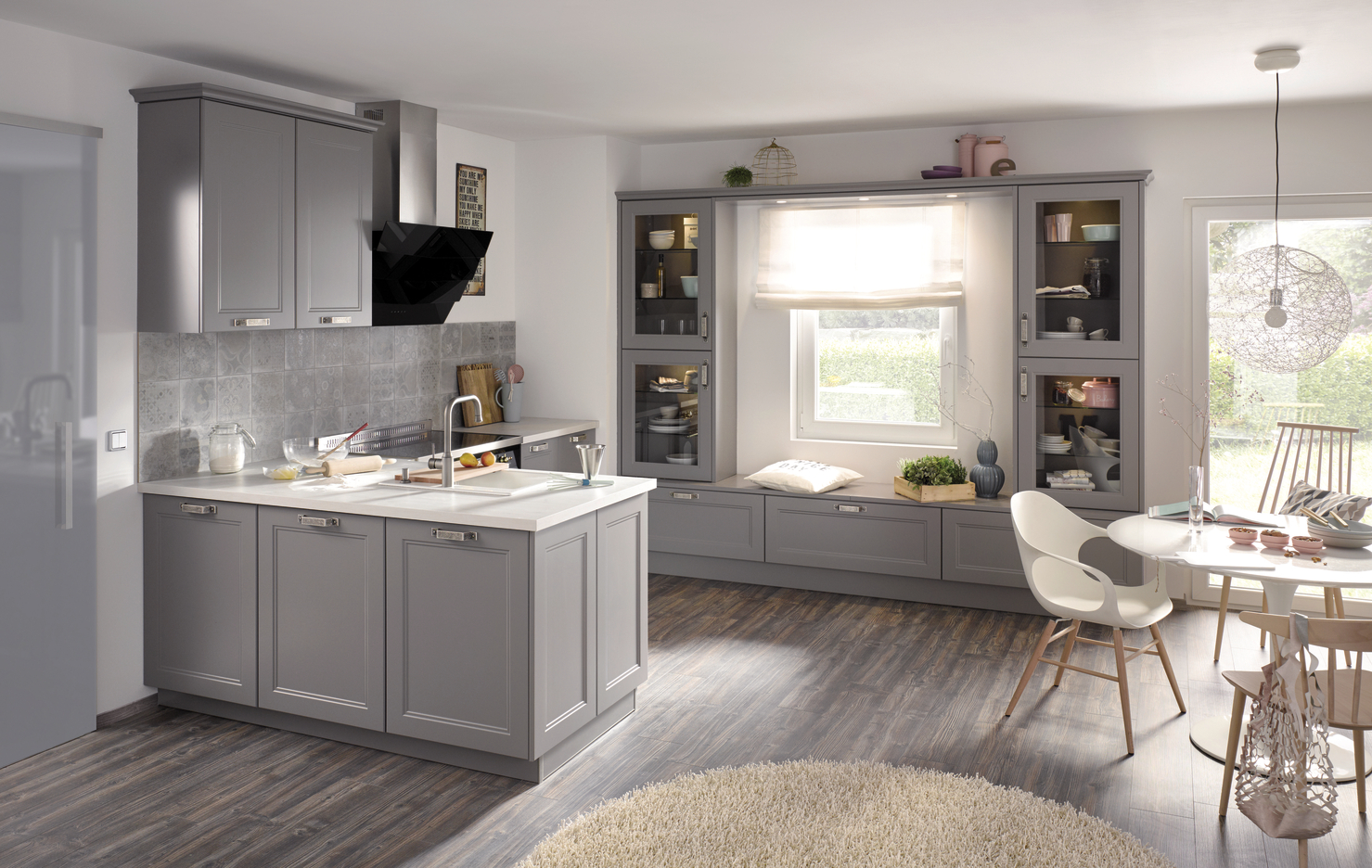 A noble country house kitchen in grey
