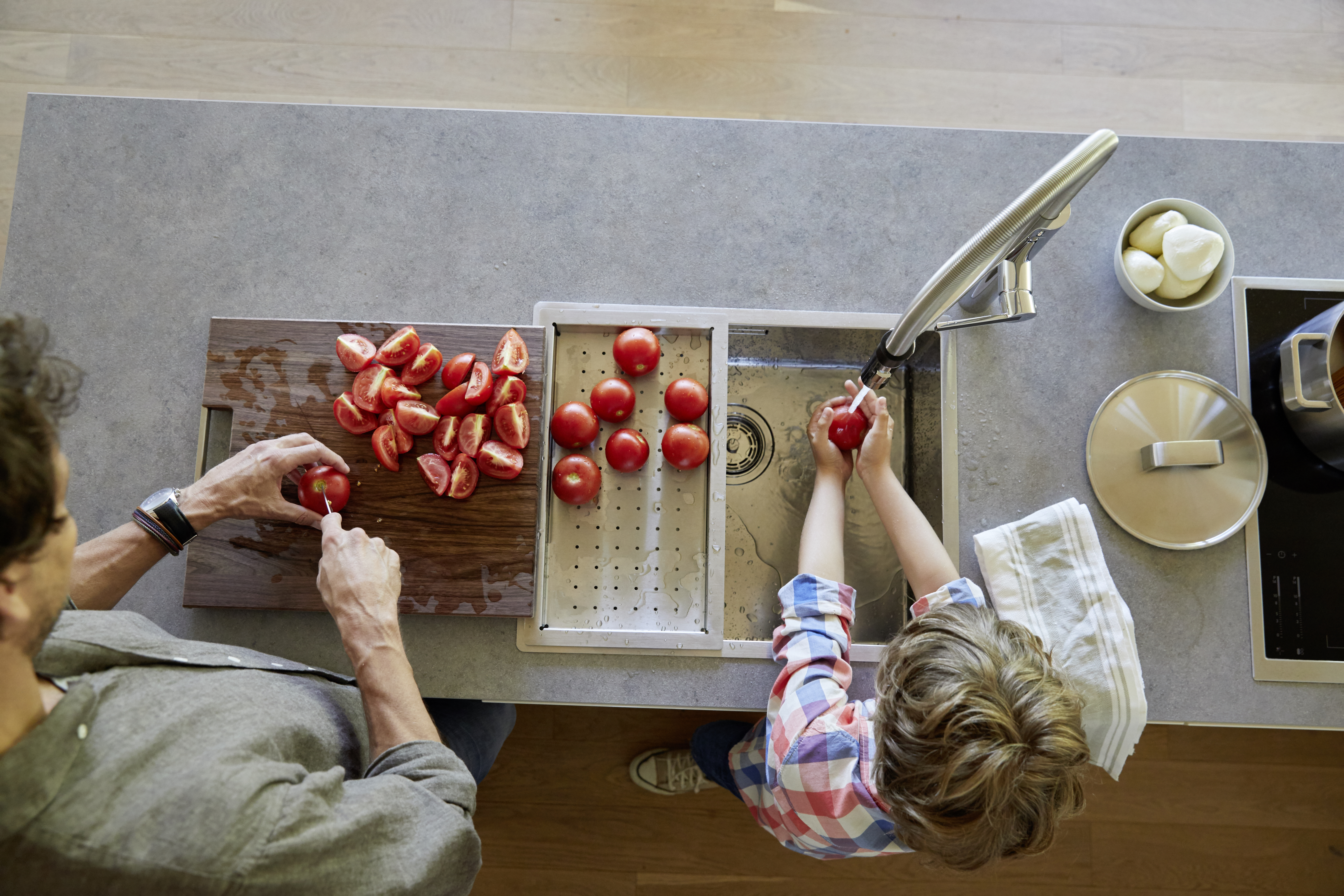 The BLANCO universal cutting board is a helpful sink accessory