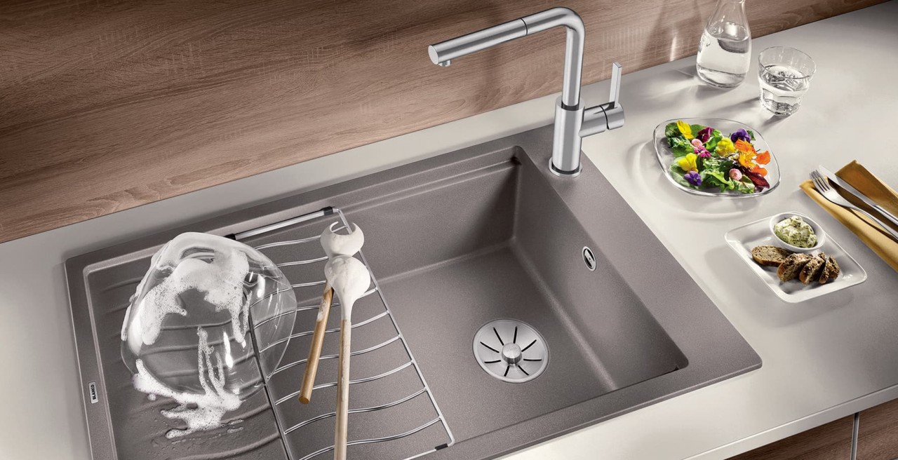 BLANCO ELON sink in Silgranit alumetallic
