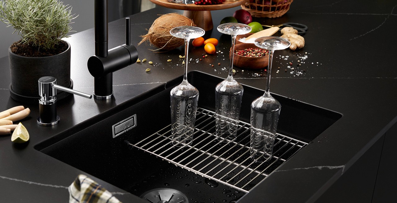 Sink BLANCO SUBLINE 500 Silgranit in black