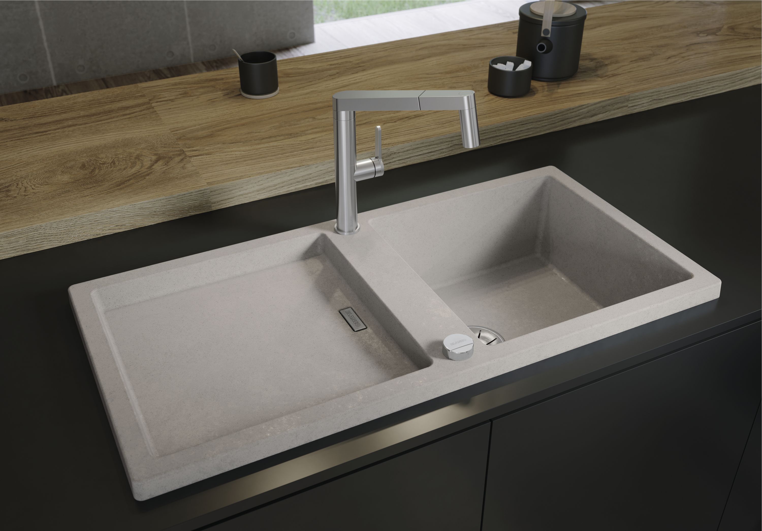 Chậu Rửa BLANCO ADON XL 6 Silgranit theo Phong Cách Bê Tông