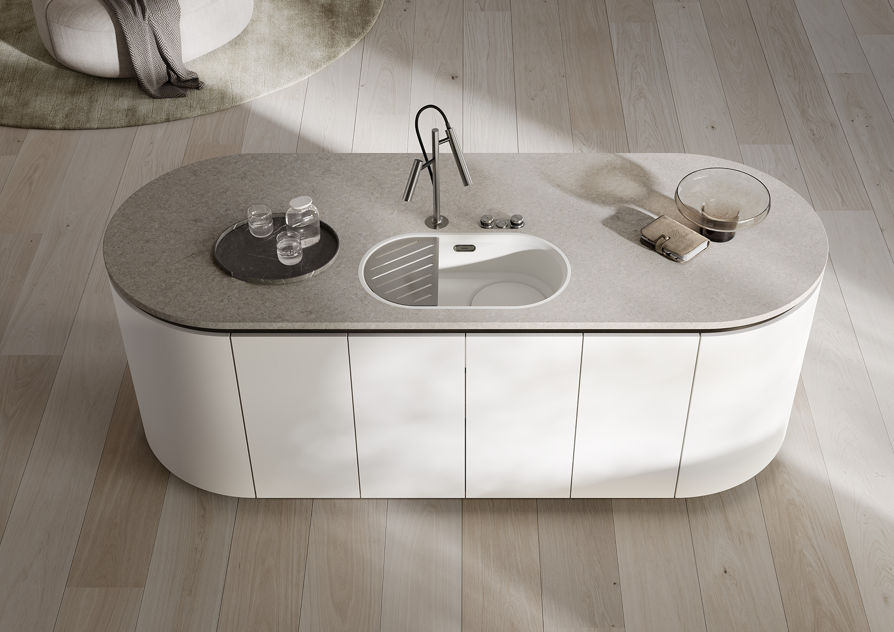 Spüle OOVALON und Armaturen CHOICE LUNEOO-S als perfekter Küchenwasserplatz