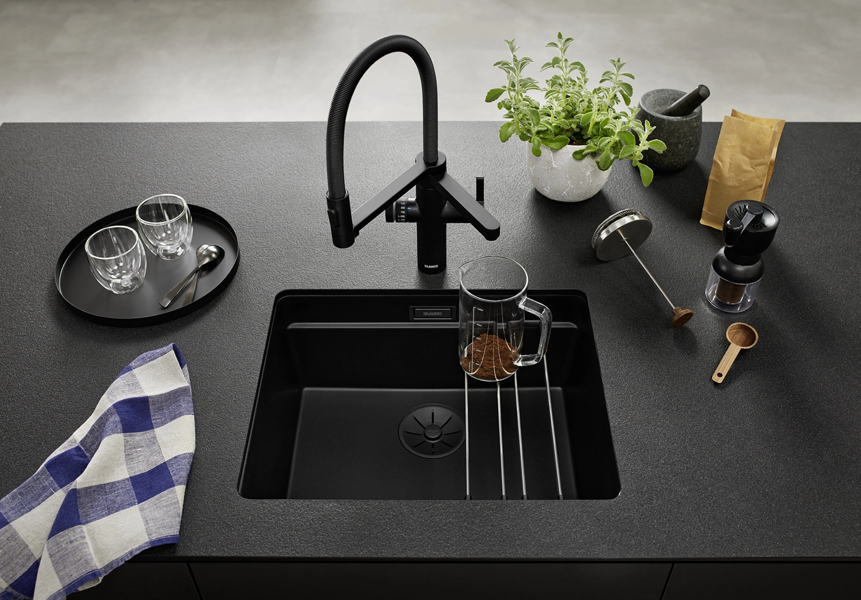 Washing vegetables in the sink