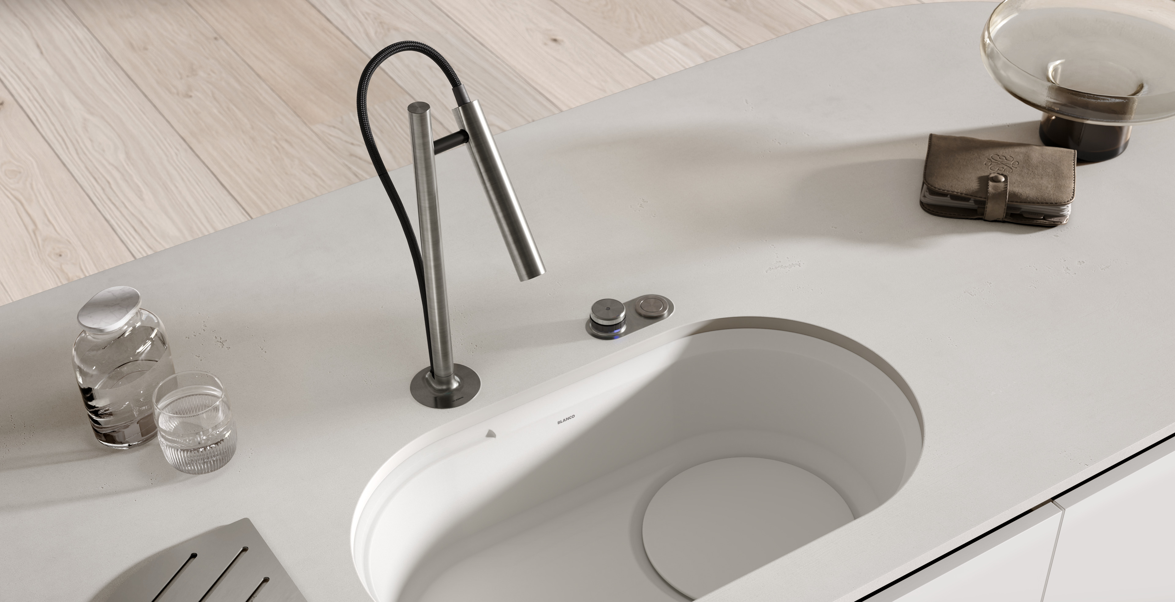 Elegant sink accessories – BLANCO push drain remote control