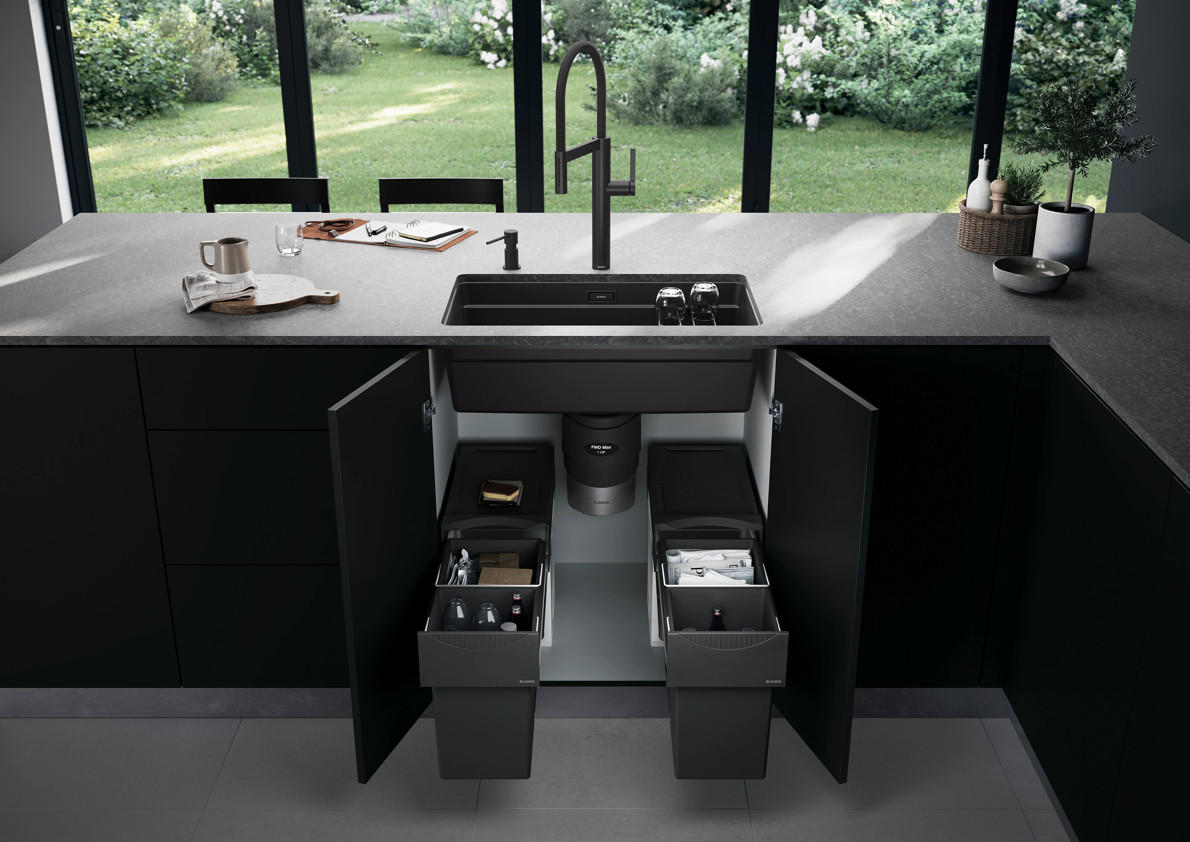 BLANCO waste separation systems in your kitchen base cabinet
