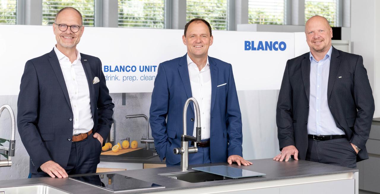 BLANCO Group Management Board (from left to right): CFO Rüdiger Böhle, CEO Frank Gfrörer, COO Holger