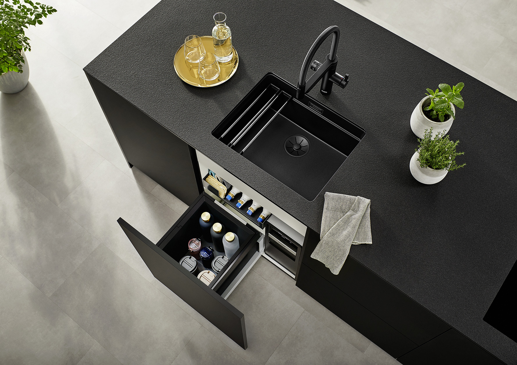BLANCO UNIT, cuisine, eau, système de tri, poubelle, mitigeur, cuve, évier, point d'eau