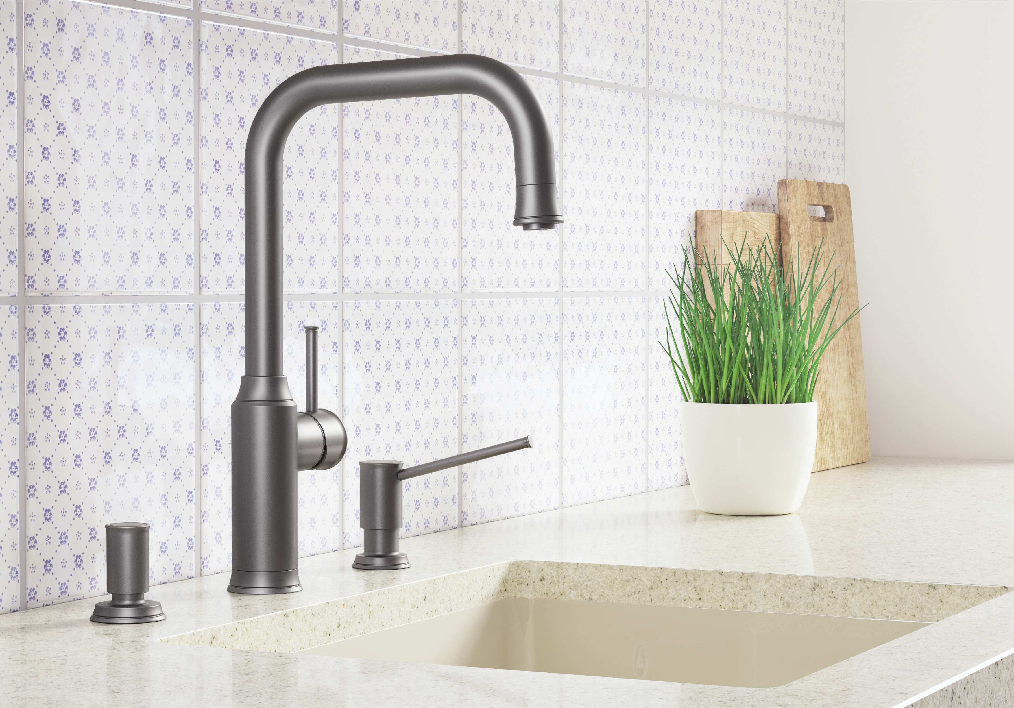 Les distributeurs de savon BLANCO sont disponibles dans des designs et coloris assortis au mitigeur de cuisine