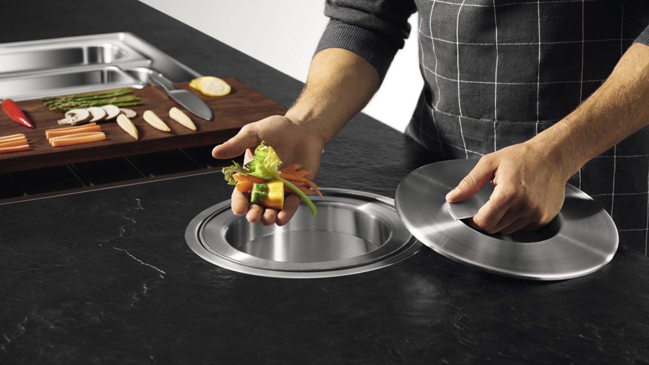 Coupelle Collecte Déchets Cuisine, 2pcs Poubelle Placard Cuisine