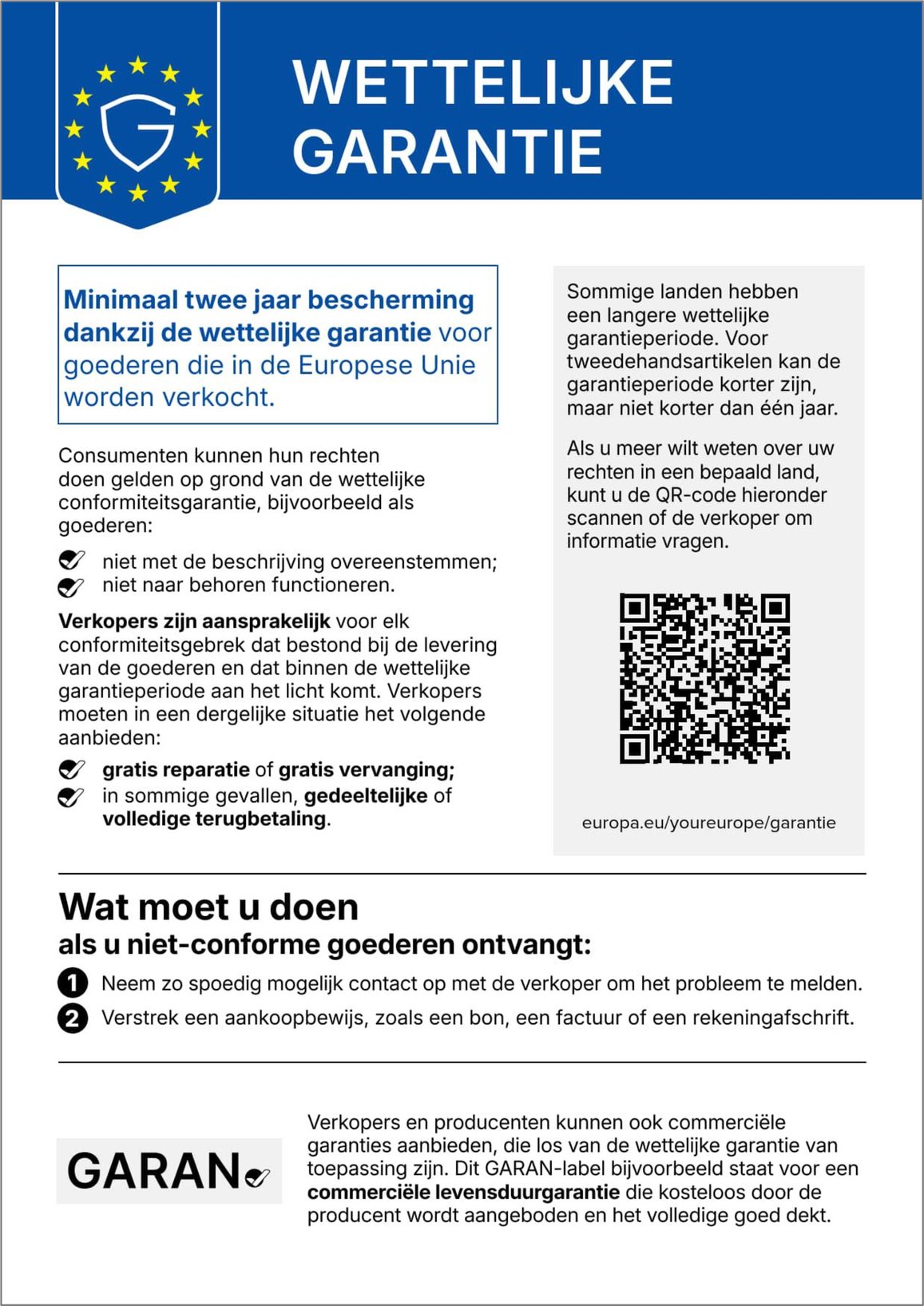 Officiële EU-mededeling over wettelijke garantierechten.